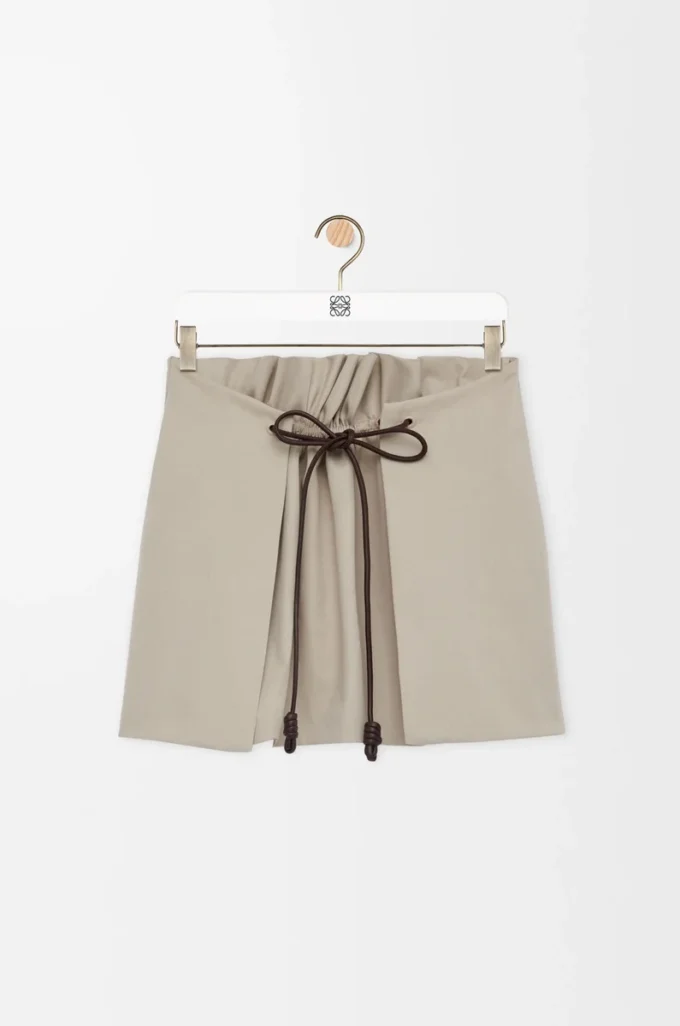 Minigonna in cotone e seta Beige chiaro Minigonna in cotone e seta Beige chiaro