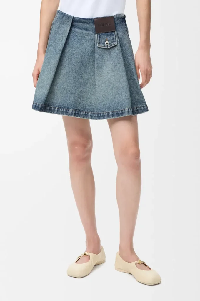 Minigonna in denim Denim lavato Minigonna in denim Denim lavato