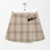 Minigonna in misto lana e cashmere Beige