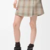 Minigonna in misto lana e cashmere Beige