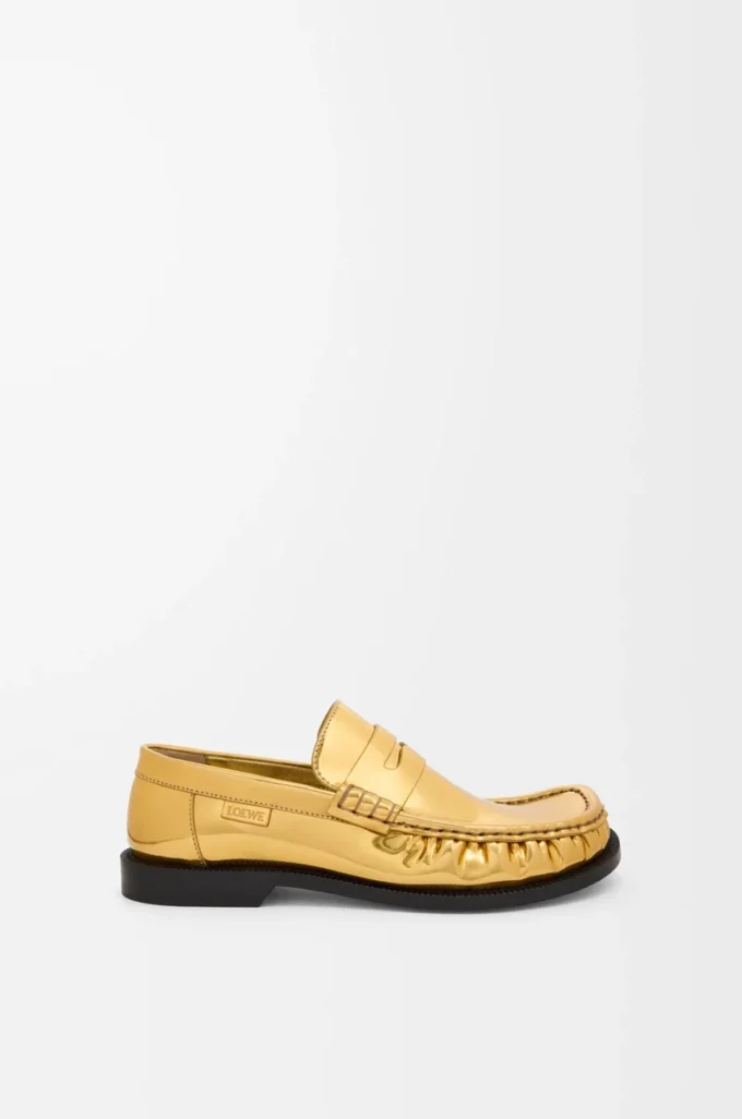 Mocassino Campo in pelle di vitello metallizzata Oro Mocassino Campo in pelle di vitello metallizzata Oro