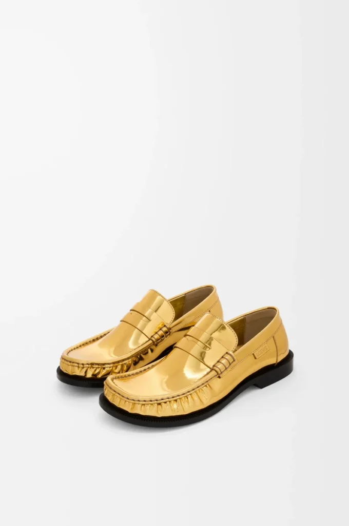 Mocassino Campo in pelle di vitello metallizzata Oro Mocassino Campo in pelle di vitello metallizzata Oro