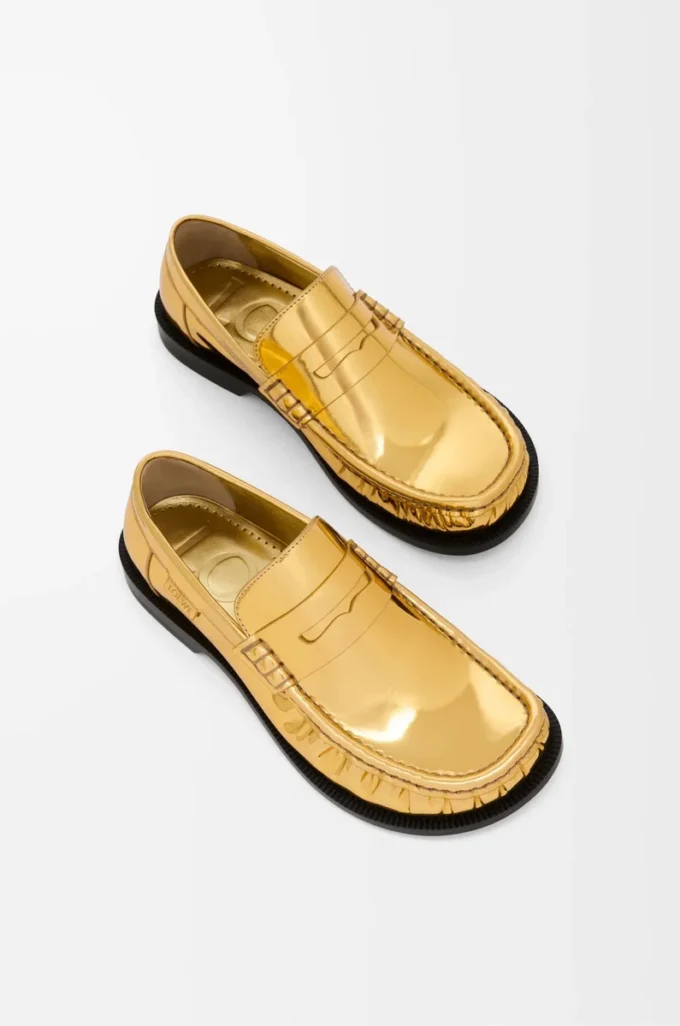 Mocassino Campo in pelle di vitello metallizzata Oro Mocassino Campo in pelle di vitello metallizzata Oro