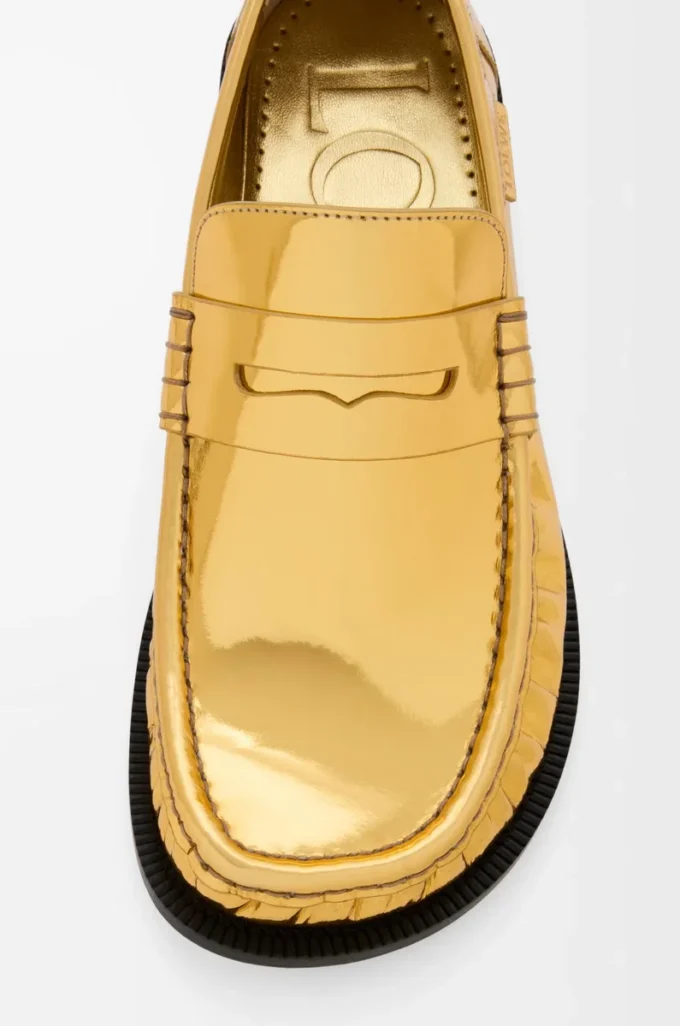 Mocassino Campo in pelle di vitello metallizzata Oro Mocassino Campo in pelle di vitello metallizzata Oro