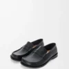Mocassino con linguetta posteriore Campo in pelle di vitello cerata Nero Mocassino con linguetta posteriore Campo in pelle di vitello cerata Nero