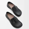 Mocassino con linguetta posteriore Campo in pelle di vitello cerata Nero Mocassino con linguetta posteriore Campo in pelle di vitello cerata Nero