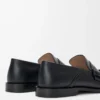 Mocassino con linguetta posteriore Campo in pelle di vitello cerata Nero Mocassino con linguetta posteriore Campo in pelle di vitello cerata Nero