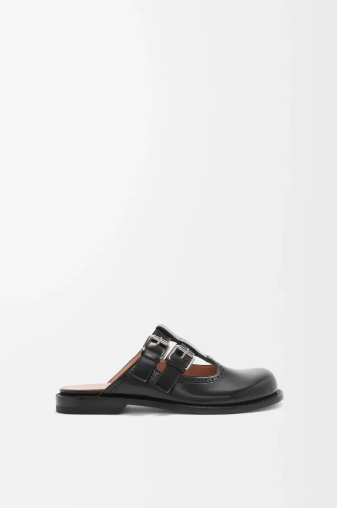 Mule Mary Jane Campo in pelle di vitello Nero Mule Mary Jane Campo in pelle di vitello Nero