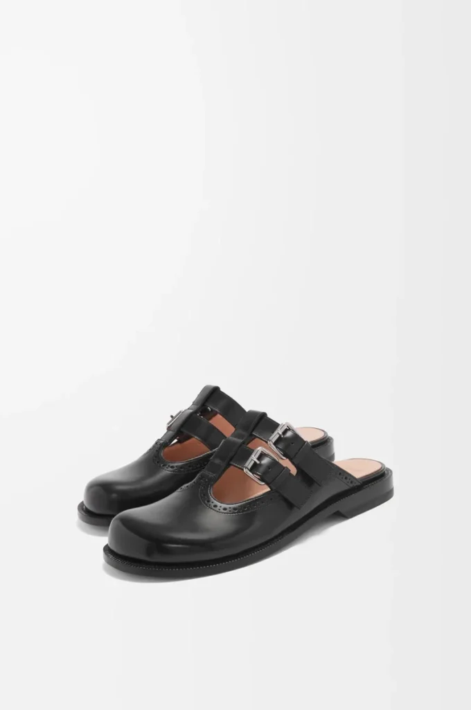 Mule Mary Jane Campo in pelle di vitello Nero Mule Mary Jane Campo in pelle di vitello Nero