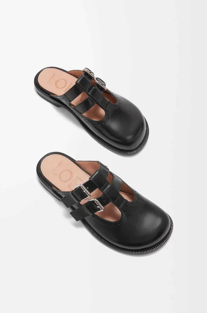 Mule Mary Jane Campo in pelle di vitello Nero Mule Mary Jane Campo in pelle di vitello Nero