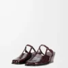 Mule Onda in pelle di vitello goffrata bordeaux Mule Onda in pelle di vitello goffrata bordeaux