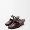 Mule Onda in pelle di vitello goffrata bordeaux Mule Onda in pelle di vitello goffrata bordeaux