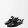 Mule Onda in pelle di vitello spazzolata nera