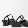 Mule Onda in pelle di vitello spazzolata nera