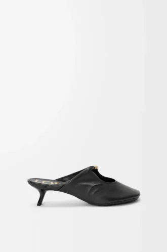 Mule Pebble Soft in pelle di agnello nappa Black