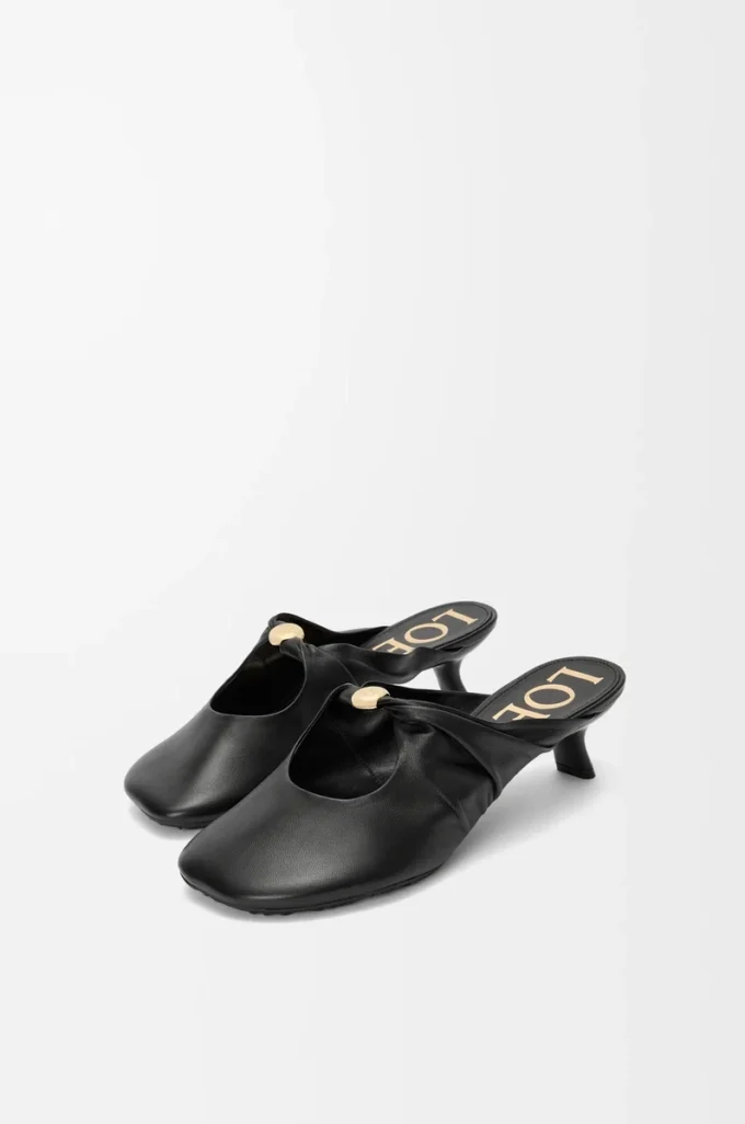 Mule Pebble Soft in pelle di agnello nappa Black Mule Pebble Soft in pelle di agnello nappa Black