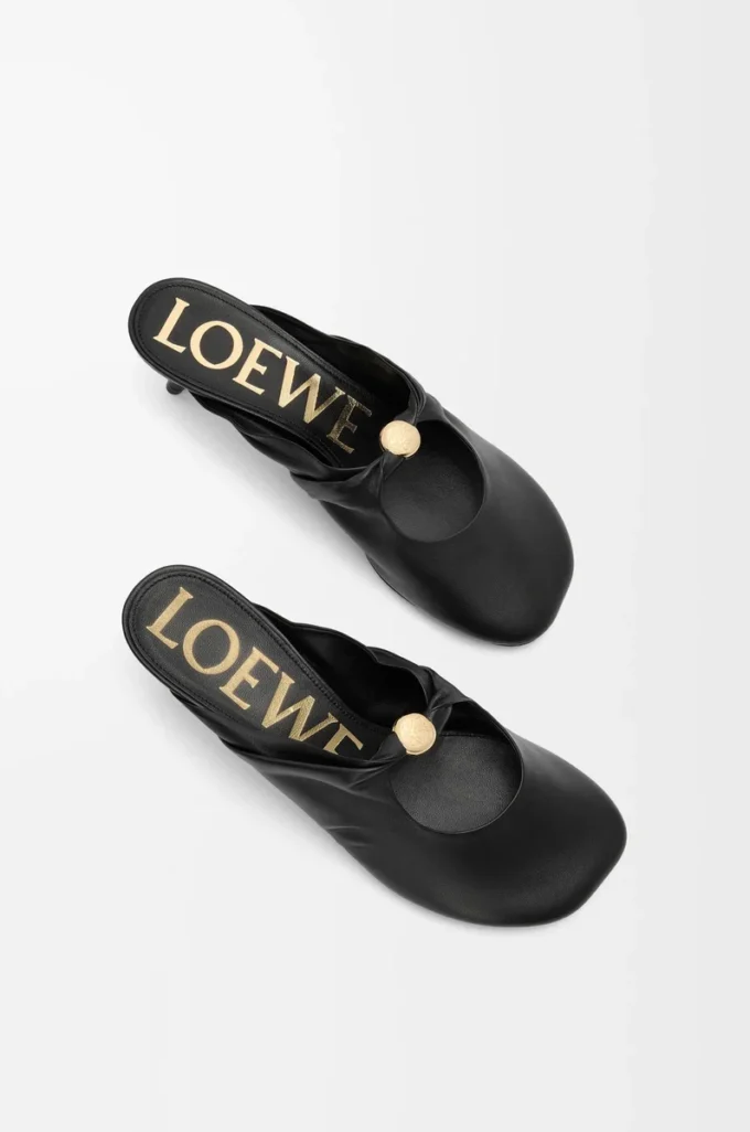 Mule Pebble Soft in pelle di agnello nappa Black Mule Pebble Soft in pelle di agnello nappa Black