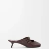 Mule Pebble Soft in pelle di agnello nappa Brownie