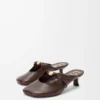 Mule Pebble Soft in pelle di agnello nappa Brownie