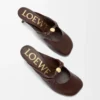 Mule Pebble Soft in pelle di agnello nappa Brownie