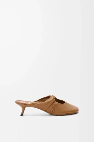 Mule Pebble Soft in pelle di agnello nappa Oak