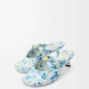Mule Pebble Soft in pelle di agnello nappa stampata Soft White/Blue