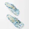 Mule Pebble Soft in pelle di agnello nappa stampata Soft White/Blue