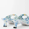 Mule Pebble Soft in pelle di agnello nappa stampata Soft White/Blue