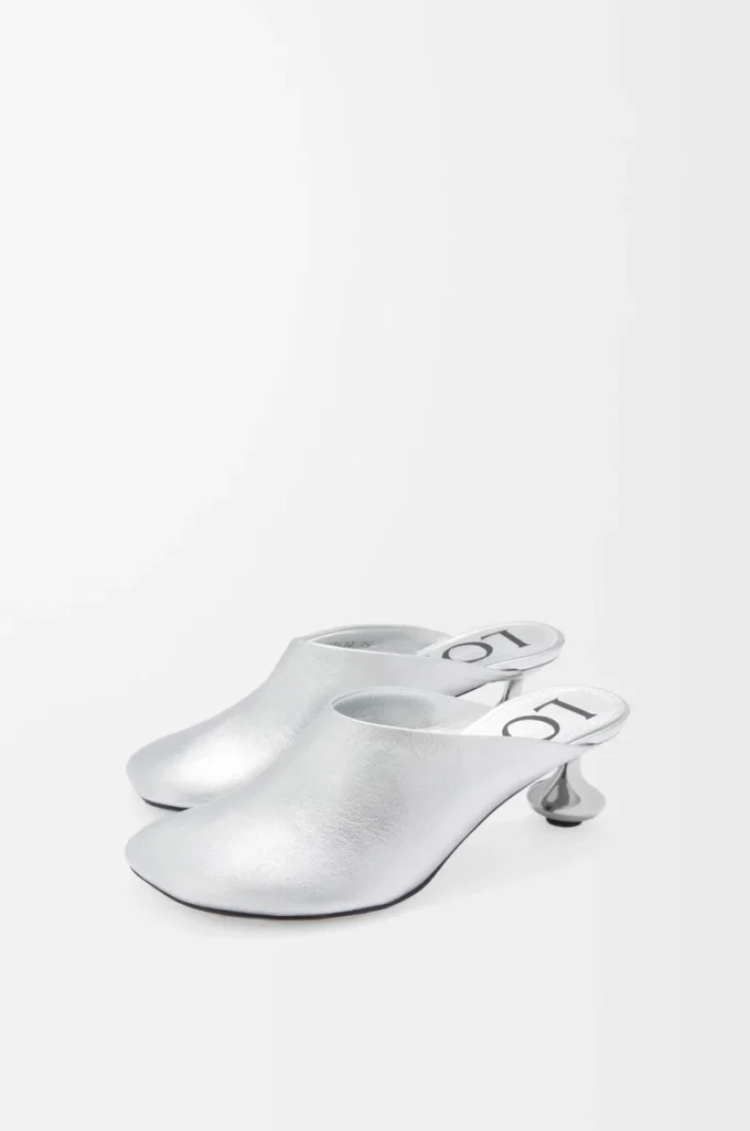 Mule Toy in pelle di agnello laminata Argento Mule Toy in pelle di agnello laminata Argento