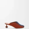 Mule Toy in tela ricamata Caramel/Bright Green Mule Toy in tela ricamata Caramel/Bright Green