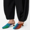 Mule Toy in tela ricamata Caramel/Bright Green Mule Toy in tela ricamata Caramel/Bright Green
