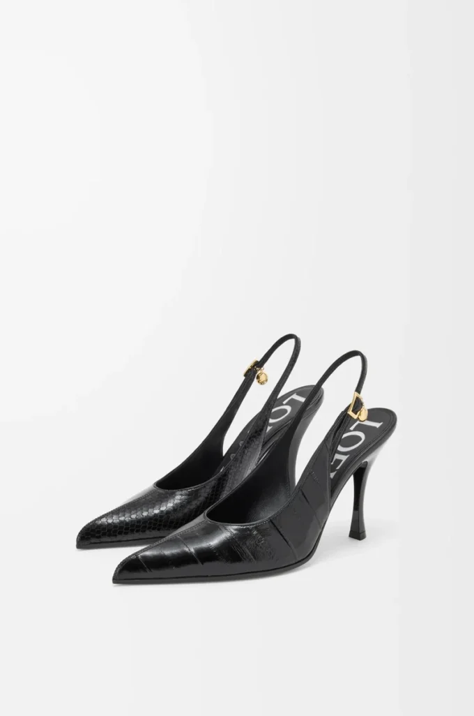 Nuove décolleté con cinturino posteriore in pelle mista Nero Nuove décolleté con cinturino posteriore in pelle mista Nero