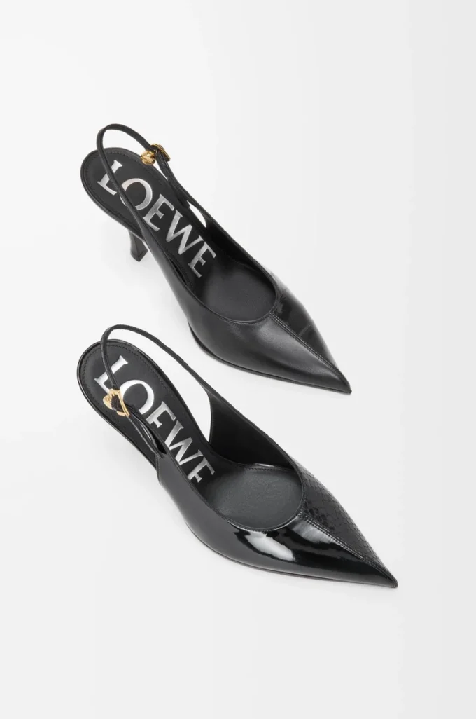 Nuove décolleté con cinturino posteriore in pelle mista Nero Nuove décolleté con cinturino posteriore in pelle mista Nero