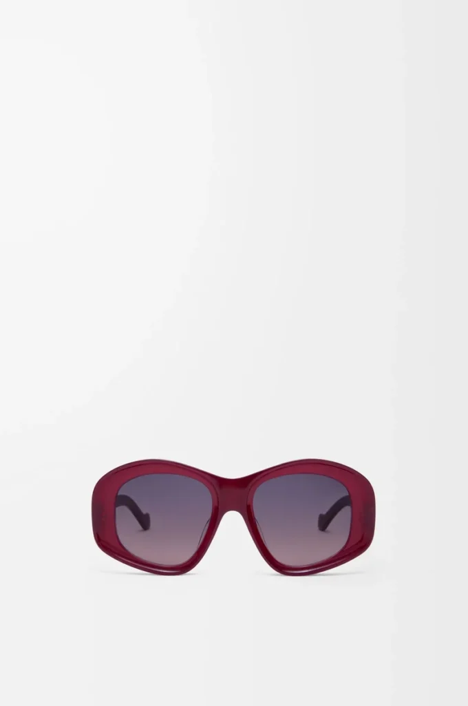 Occhiali da sole Beveled Pentagon Milky Burgundy Occhiali da sole Beveled Pentagon Milky Burgundy