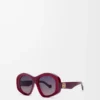 Occhiali da sole Beveled Pentagon Milky Burgundy Occhiali da sole Beveled Pentagon Milky Burgundy