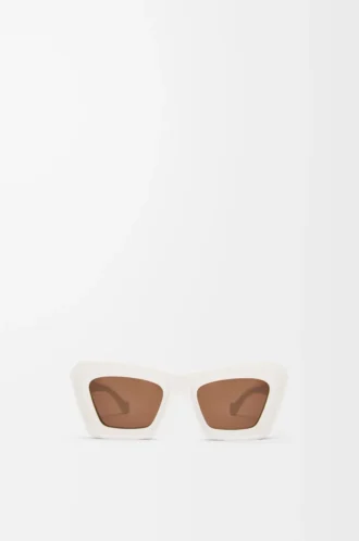 Occhiali da sole Cateye smussati Bianco/Avorio