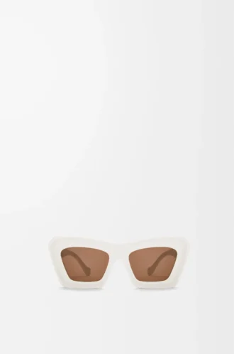 Occhiali da sole Cateye smussati Bianco/Avorio