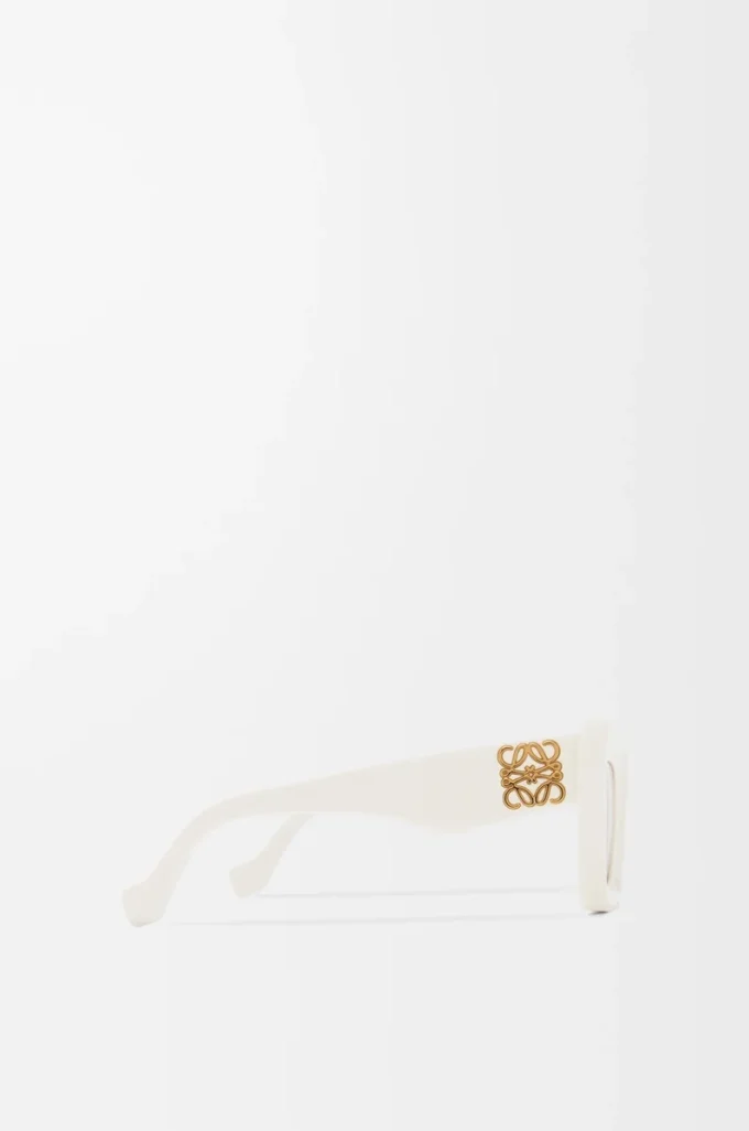 Occhiali da sole Cateye smussati Bianco/Avorio Occhiali da sole Cateye smussati Bianco/Avorio