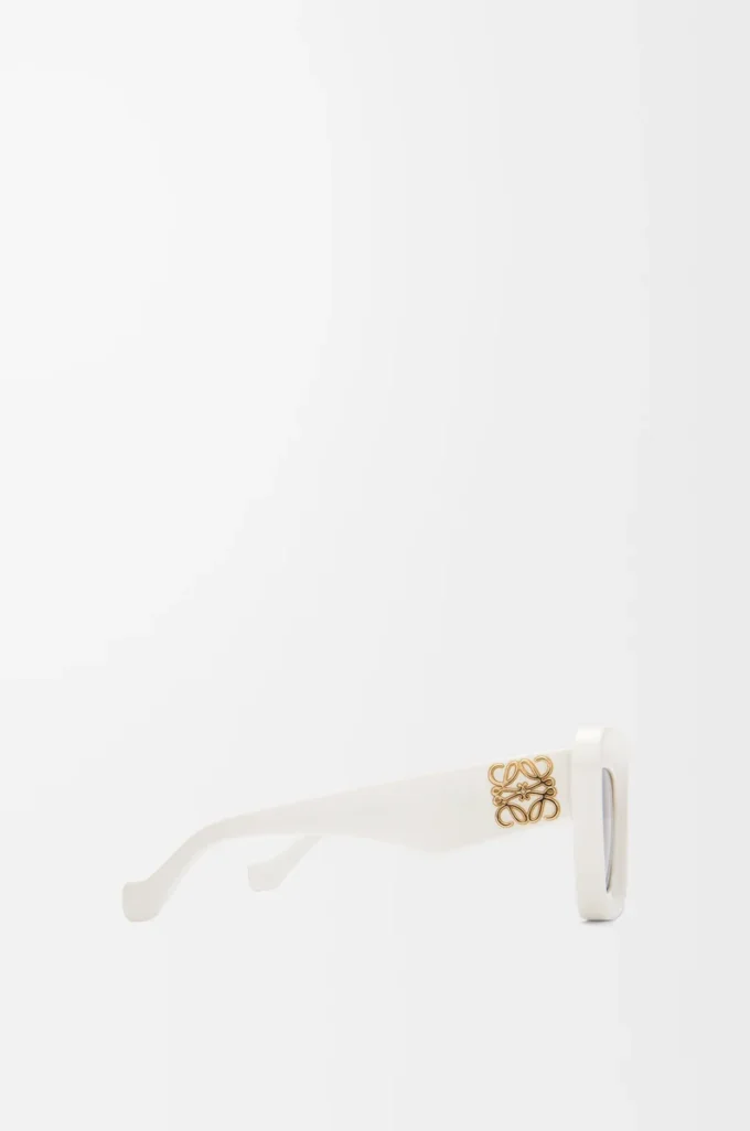 Occhiali da sole Cateye smussati Bianco/Avorio Occhiali da sole Cateye smussati Bianco/Avorio