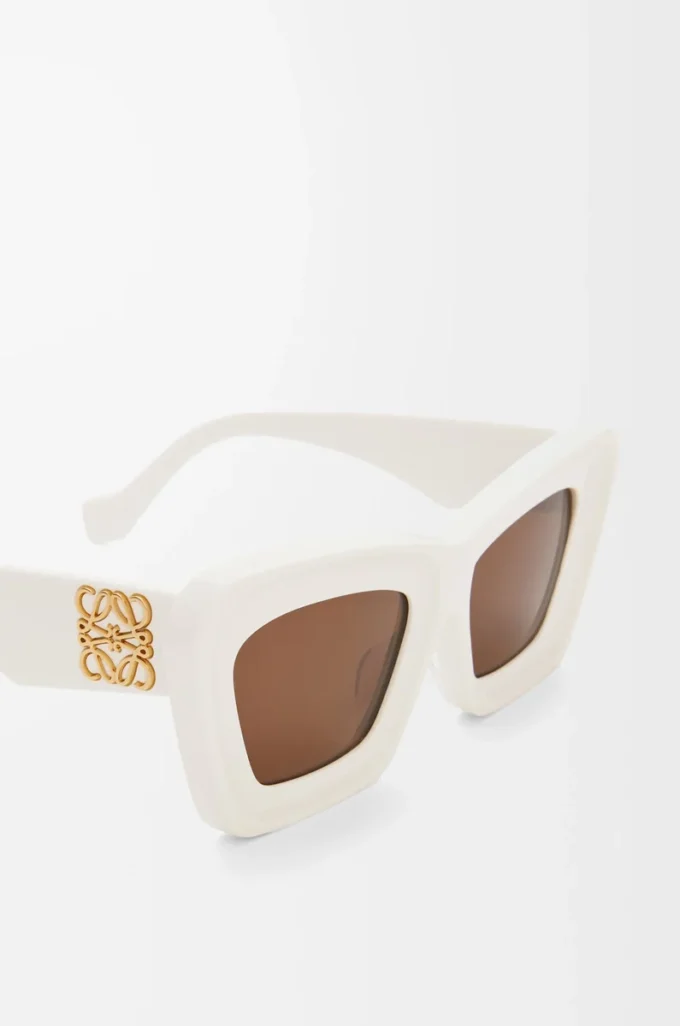 Occhiali da sole Cateye smussati Bianco/Avorio Occhiali da sole Cateye smussati Bianco/Avorio