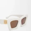 Occhiali da sole Cateye smussati Bianco/Avorio Occhiali da sole Cateye smussati Bianco/Avorio