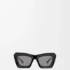 Occhiali da sole Cateye smussati Nero