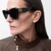 Occhiali da sole Cateye smussati Nero