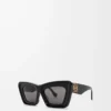 Occhiali da sole Cateye smussati Nero