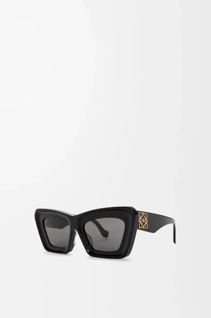 Occhiali da sole Cateye smussati Nero