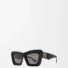 Occhiali da sole Cateye smussati Nero
