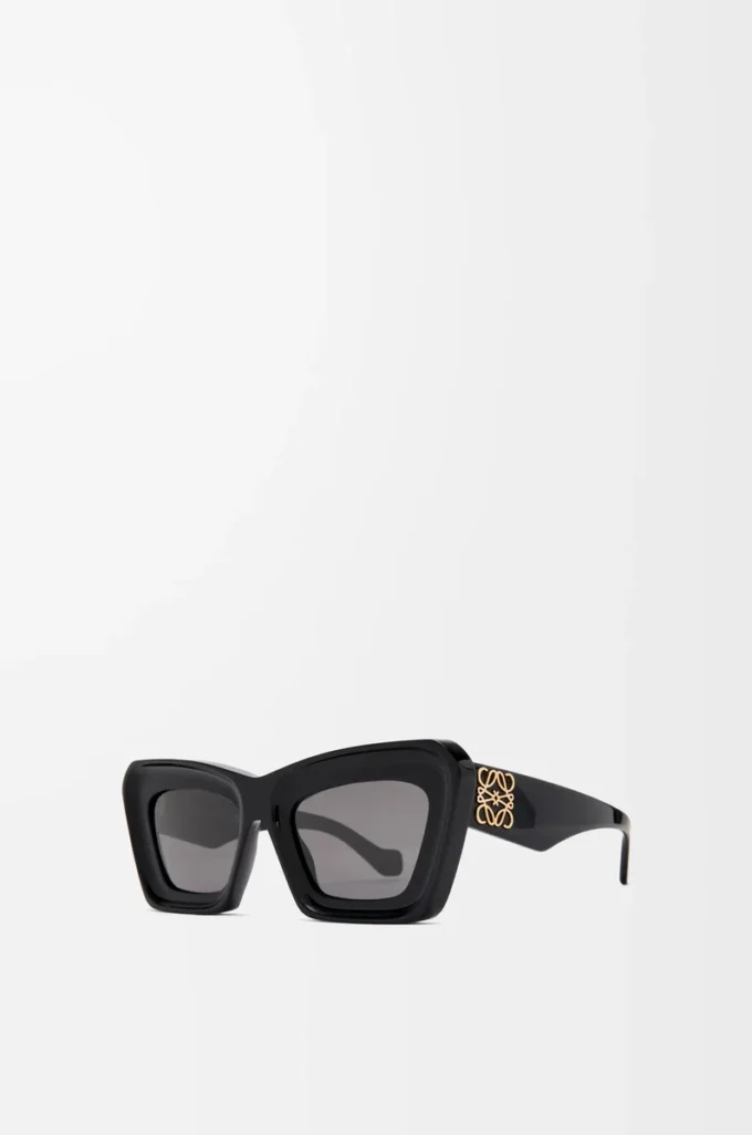 Occhiali da sole Cateye smussati Nero
