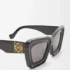 Occhiali da sole Cateye smussati Nero
