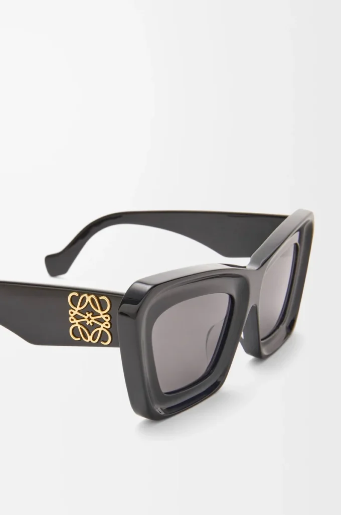Occhiali da sole Cateye smussati Nero