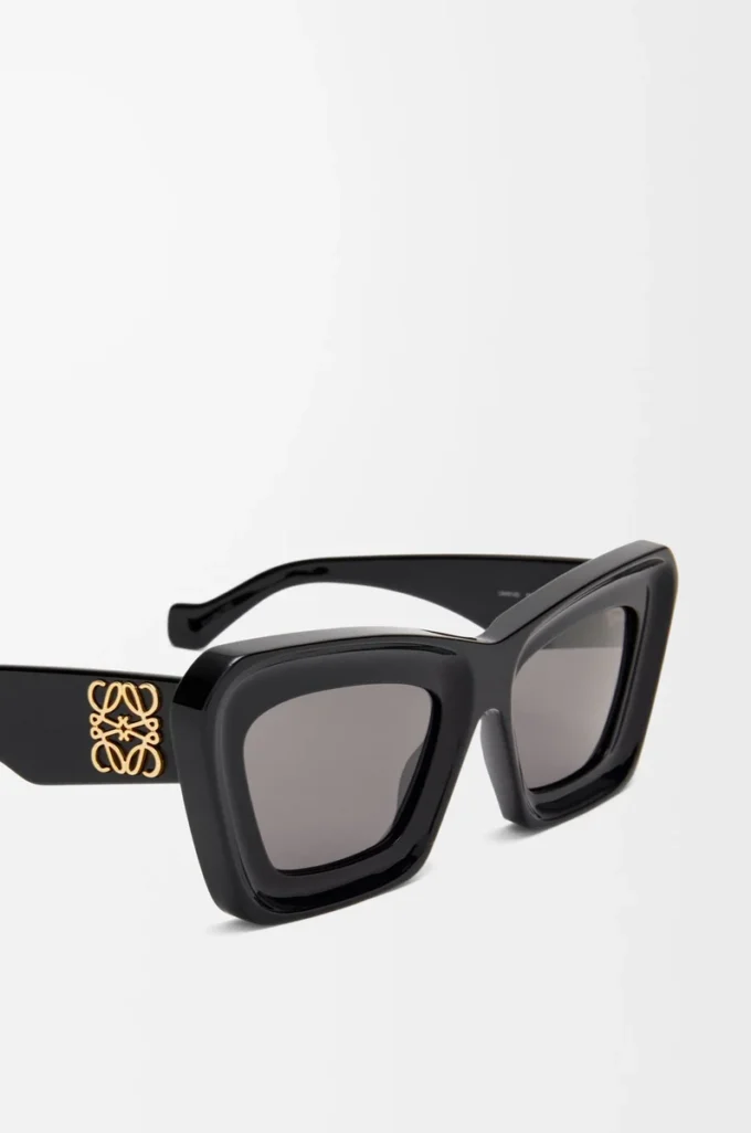 Occhiali da sole Cateye smussati Nero